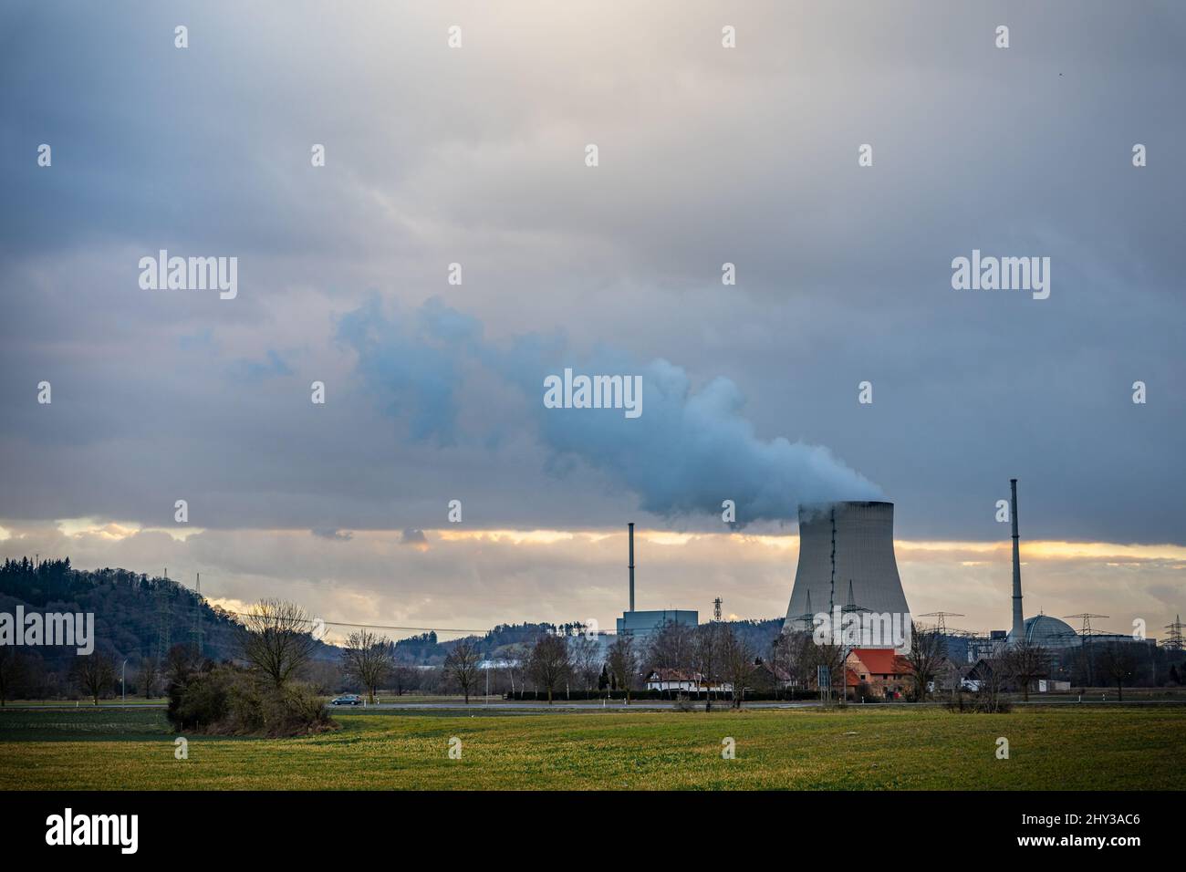 Kernkraftwerk Isar in Landshut, Bayern, Deutschland Stockfoto