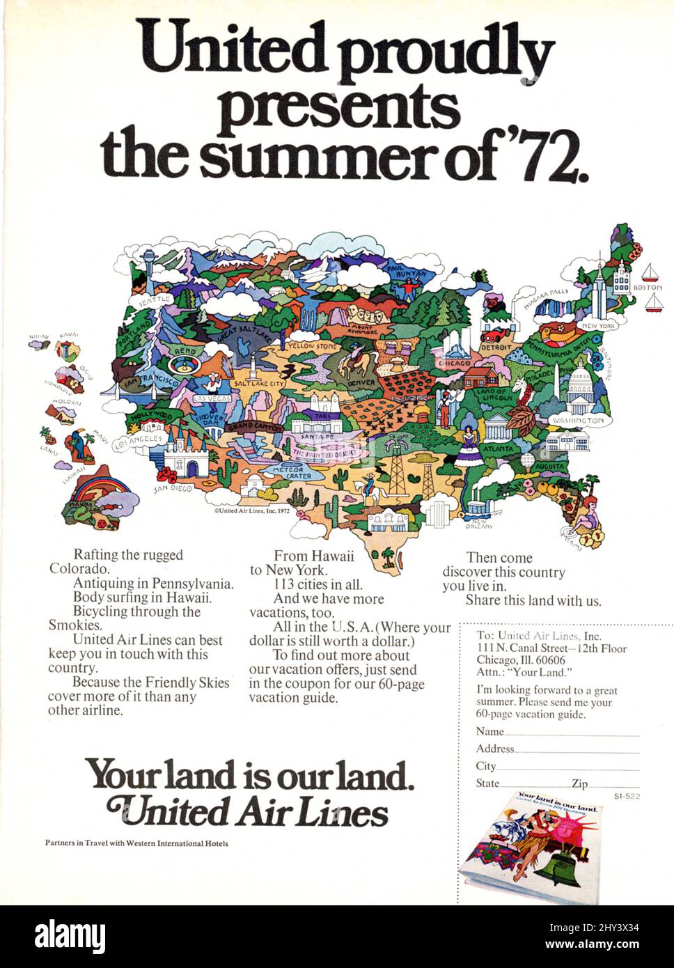Vintage 22. Mai 1972 „Sports Illustrated“-Zeitschriftenwerbung, USA Stockfoto