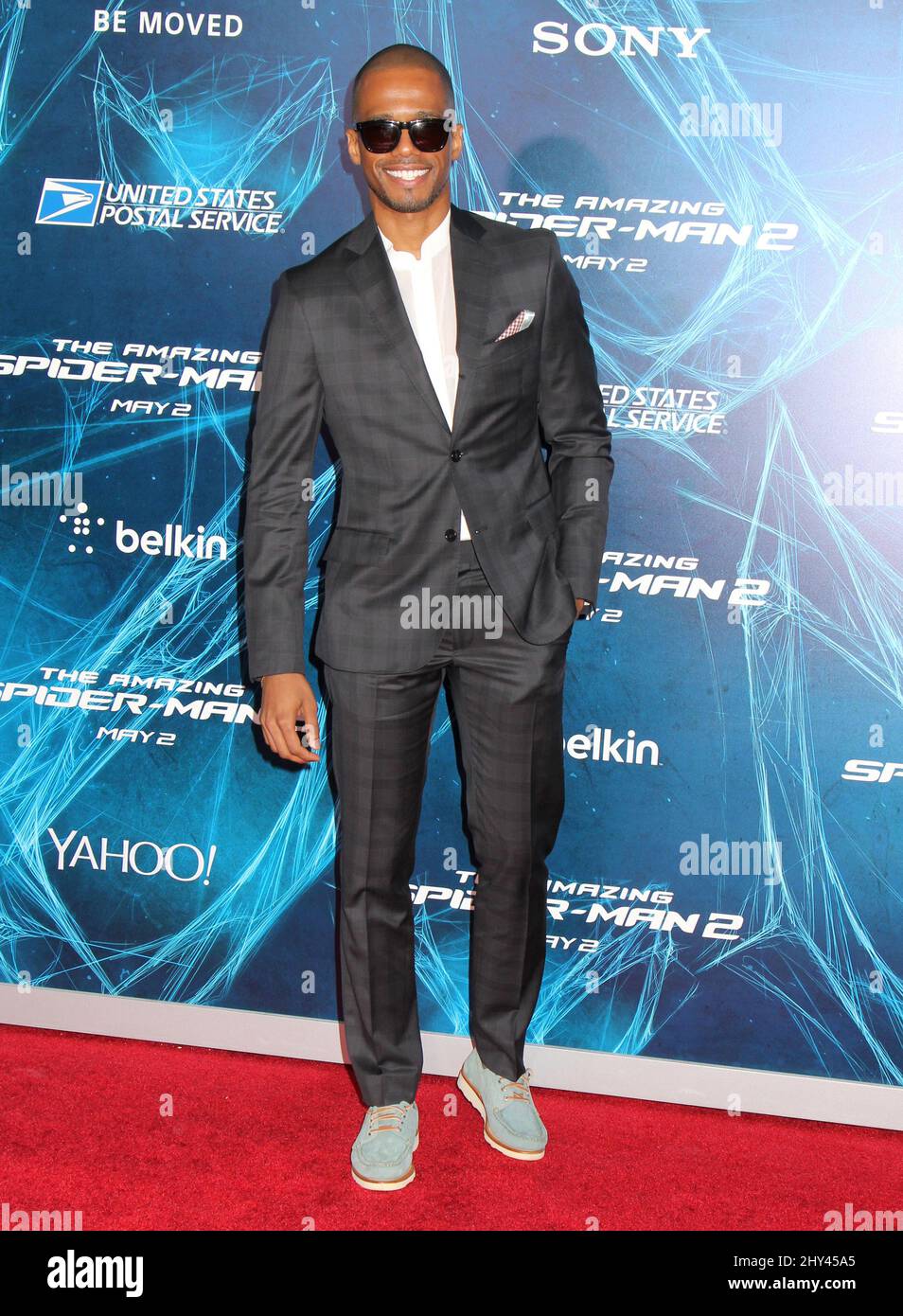 Eric West nimmt an der Premiere von „The Amazing Spider-man 2“ in New York Teil Stockfoto