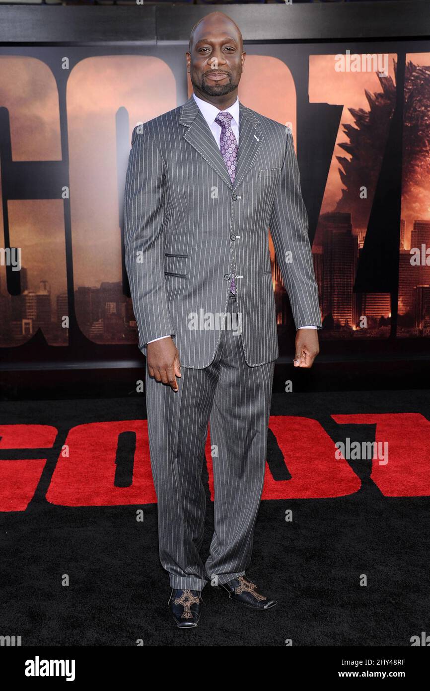 Richard T. Jones bei der Premiere von Godzilla in Los Angeles, Kalifornien. Stockfoto