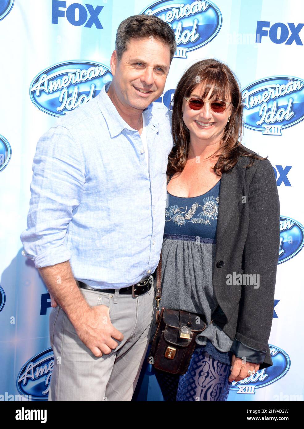 Mark L. Walberg, Robbi Morgan beim American Idol XIII Grand Finale im Nokia Theater L.A. Live, Los Angeles, Kalifornien, 21. Mai 2014. Stockfoto