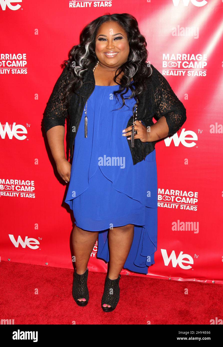 Tanisha Thomas nimmt an der Veranstaltung „Marriage Boot Camp: Reality Stars“ im Catch Rooftoop in New York, USA, Teil. Stockfoto