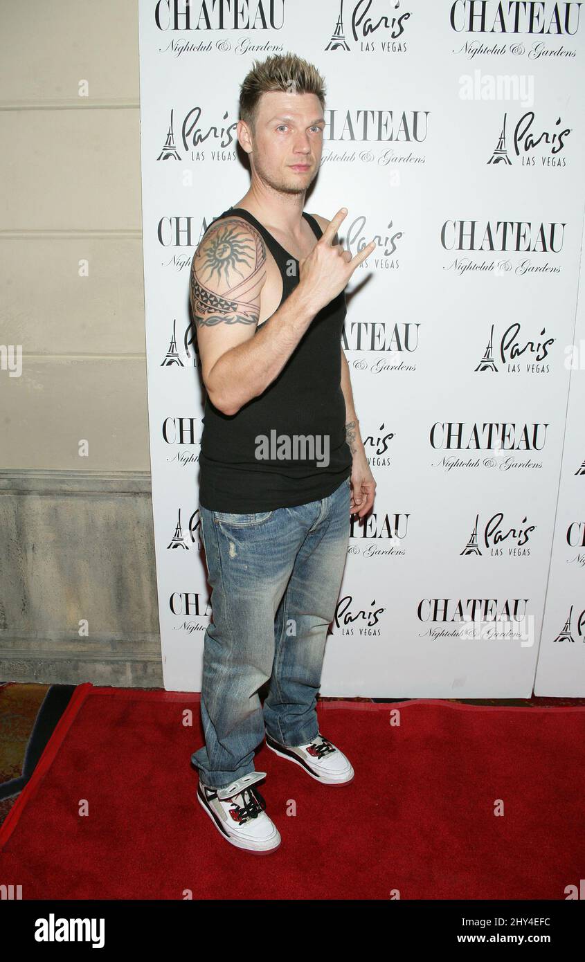 Nick Carter nimmt an der offiziellen Post-Concert Party der Backstreet Boys, dem Chateau Nightclub & Rooftop, dem Paris Hotel and Casino in Las Vegas, Nevada, Teil. Stockfoto