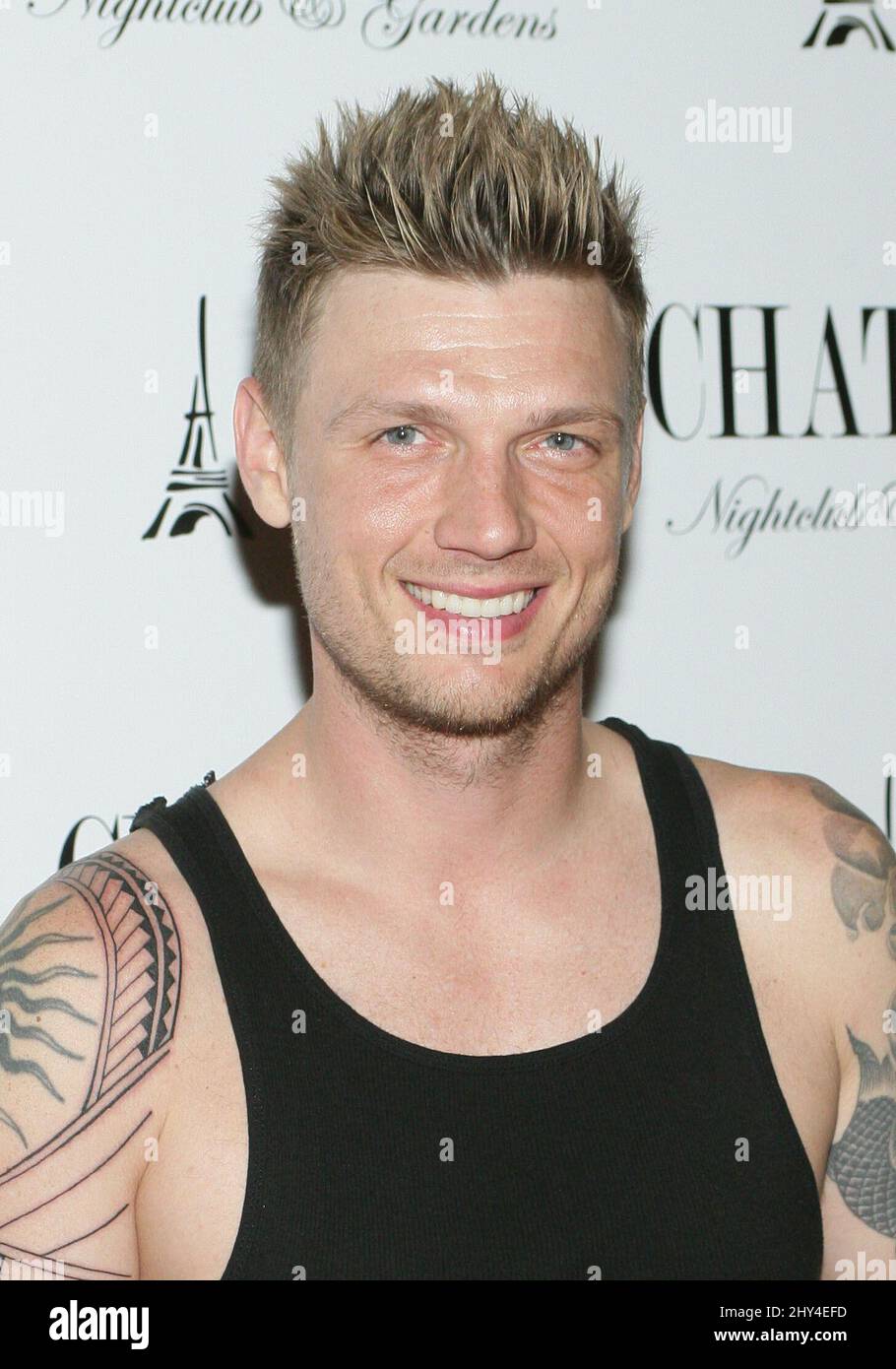 Nick Carter nimmt an der offiziellen Post-Concert Party der Backstreet Boys, dem Chateau Nightclub & Rooftop, dem Paris Hotel and Casino in Las Vegas, Nevada, Teil. Stockfoto