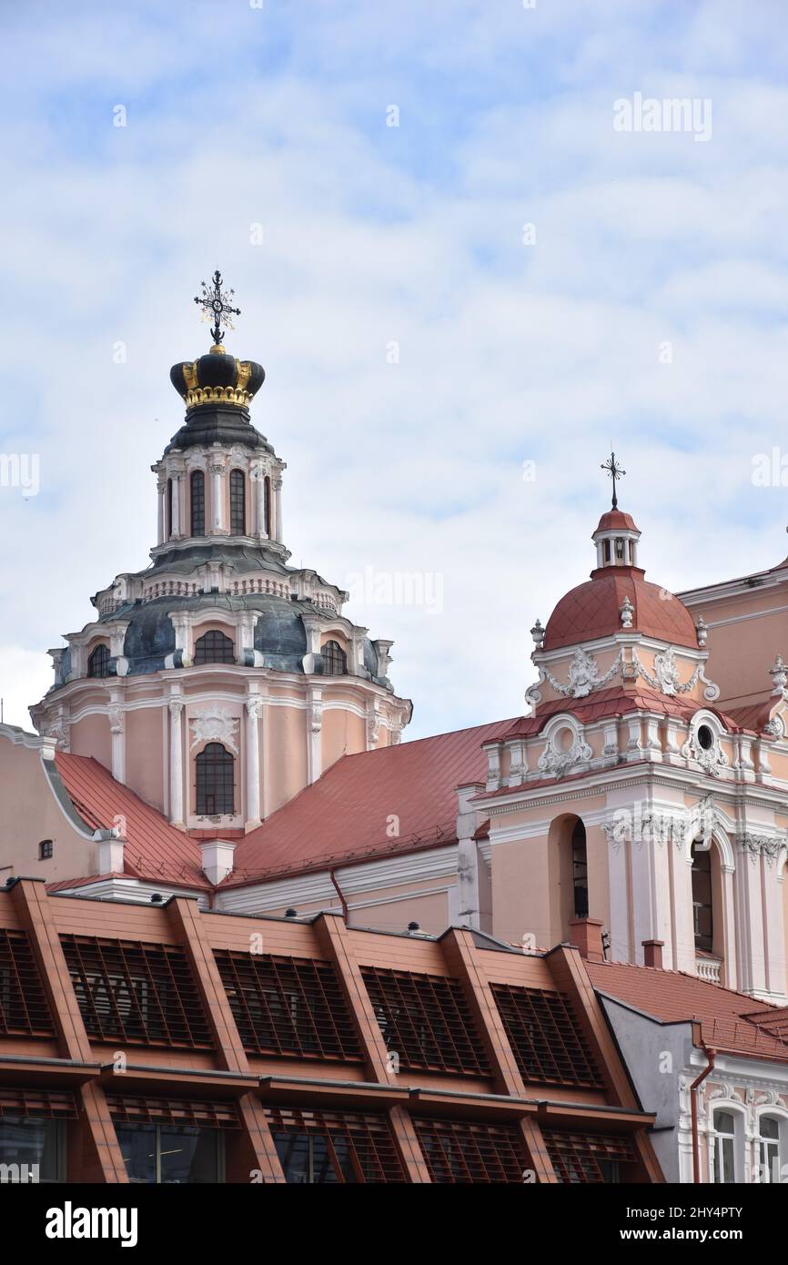 Barockarchitektur Kirche St. Kasimir Barockarchitektur in der Altstadt von Vilnius, Litauen, Europa Stockfoto