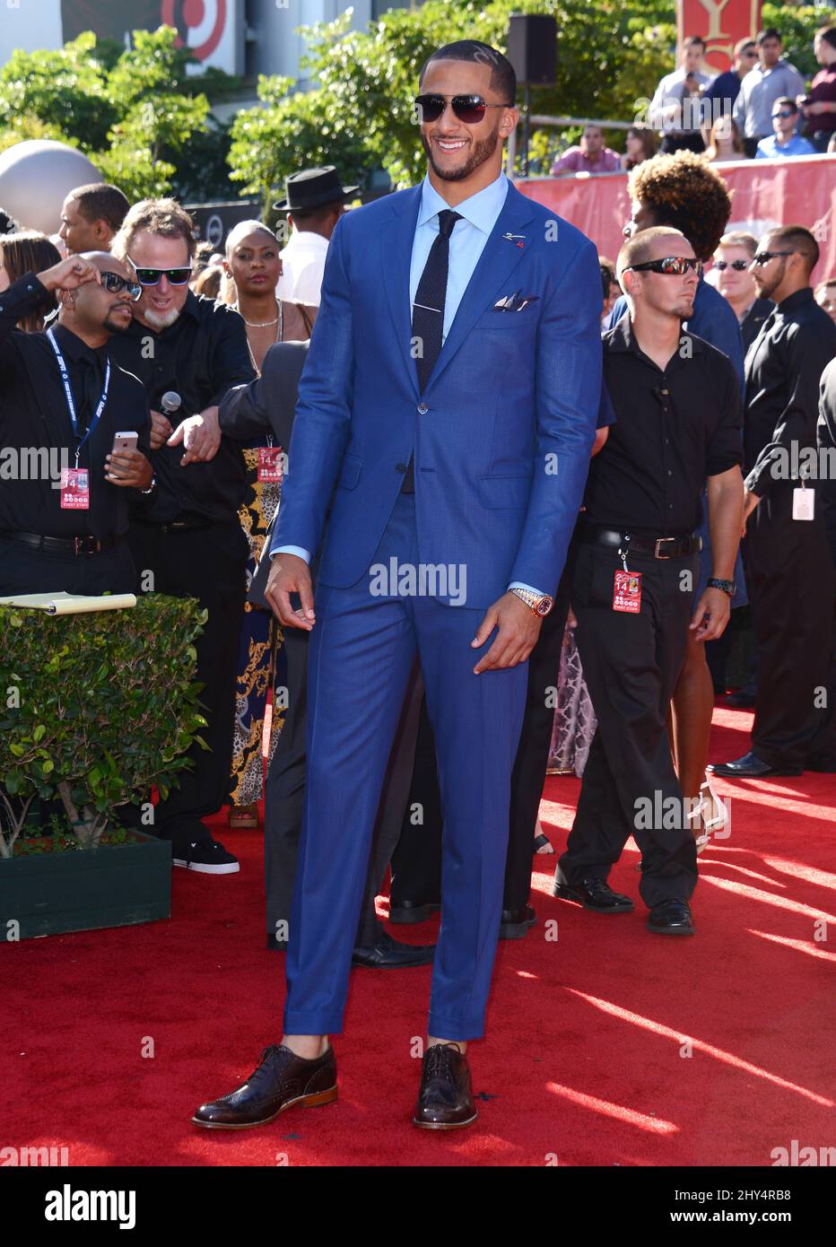 Colin Kaepernick nimmt an den ESPY Awards 2014 in Los Angeles, Kalifornien, Teil. Stockfoto