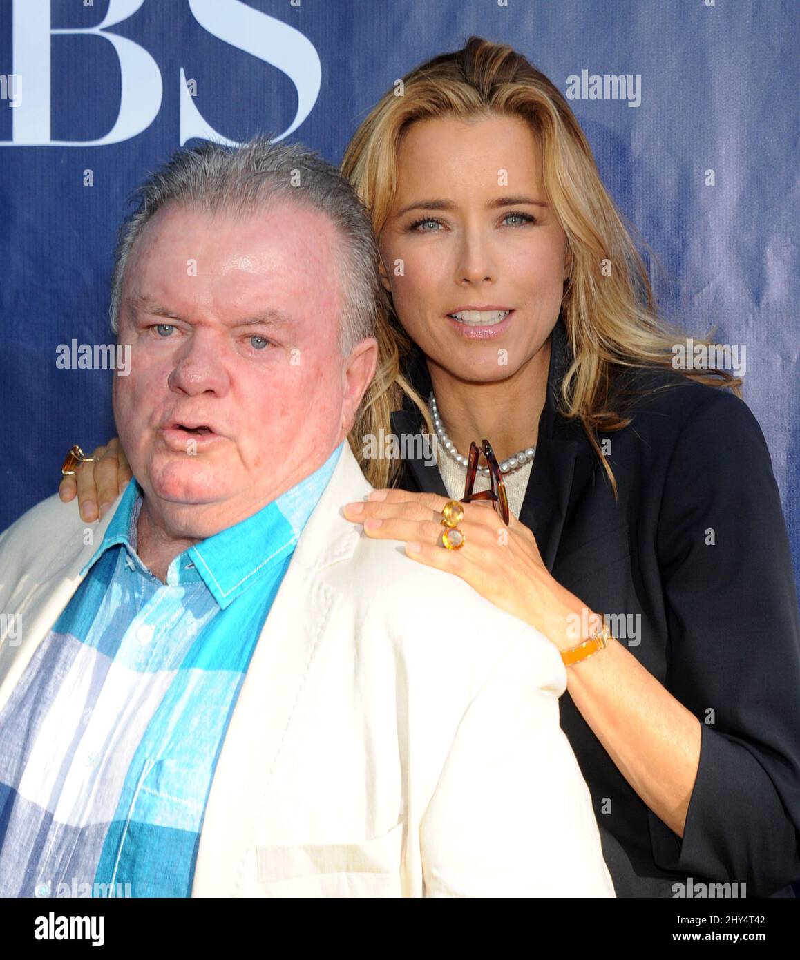 Jack McGee & Tea Leoni bei der CBS-CW-Showtime Summer TCA Press Tour 2014 im Pacific Design Center in Los Angeles, Kalifornien. Stockfoto