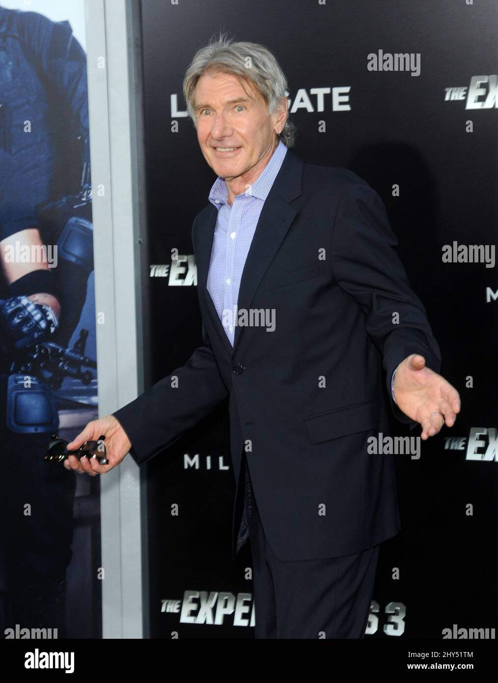 Harrison Ford kommt zur Premiere der Expendables 3 im Chinese Theatre, Los Angeles. Stockfoto