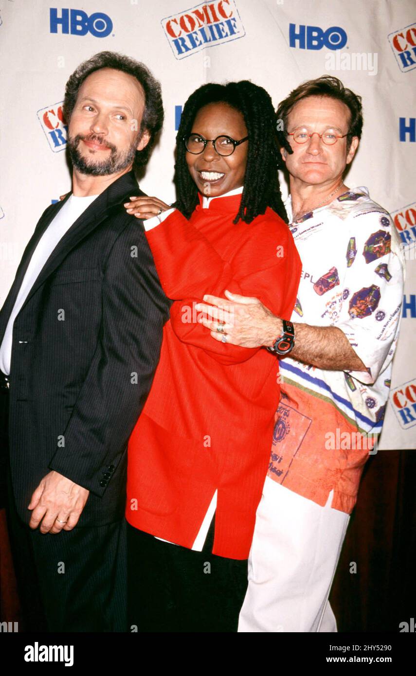 DATEI-FOTO: Robin Williams stirbt mit 63 Jahren. Billy Crystal, Whoopi Goldberg und Robin Williams Stockfoto