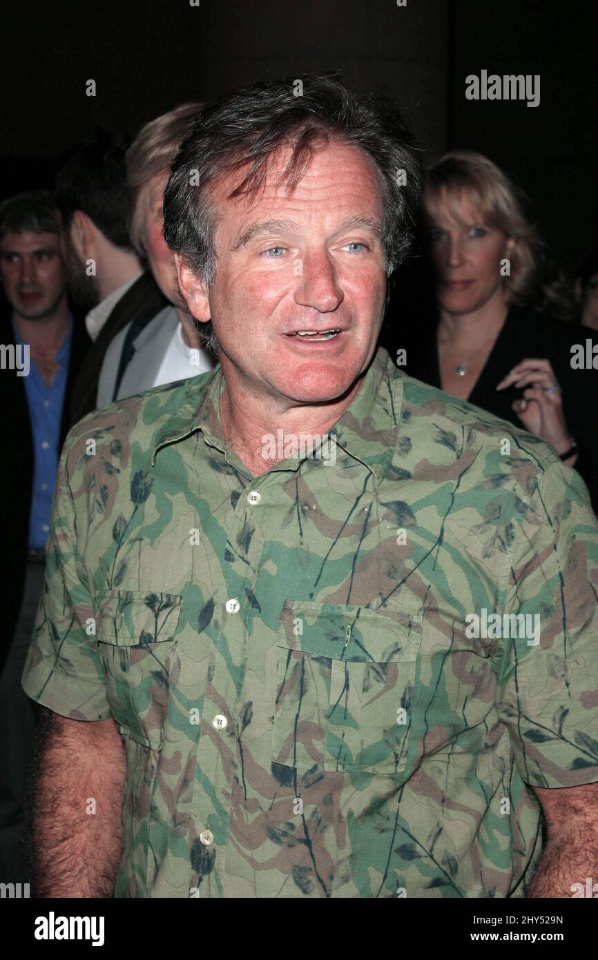 DATEI-FOTO: Robin Williams stirbt mit 63 Jahren. Robin Williams bei einem Q&A für „One Hour Photo“. (Hollywood, Kalifornien) Stockfoto