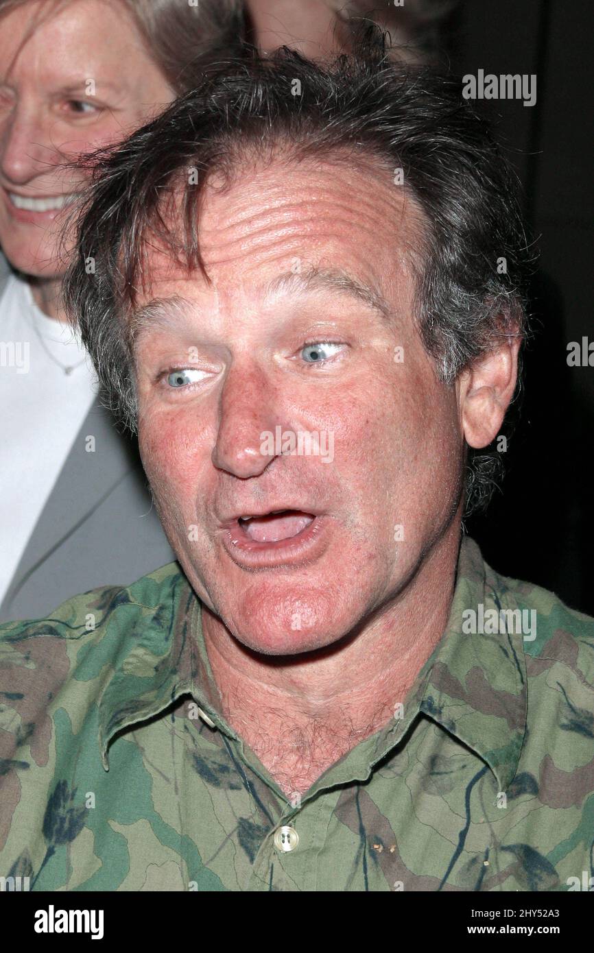 DATEI-FOTO: Robin Williams stirbt mit 63 Jahren. Robin Williams bei einem Q&A für „One Hour Photo“. (Hollywood, Kalifornien) Stockfoto