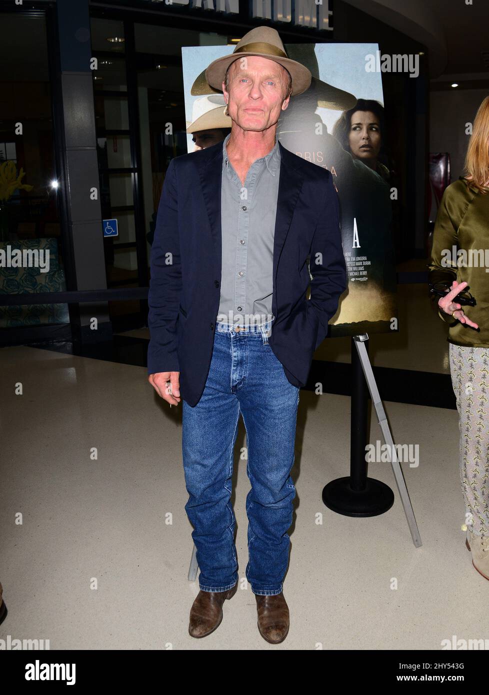 Ed Harris bei der Vorführung von „Oro“, die am 21. August 2014 im Landmark Theatre in Los Angeles, CA, USA, stattfand. Stockfoto