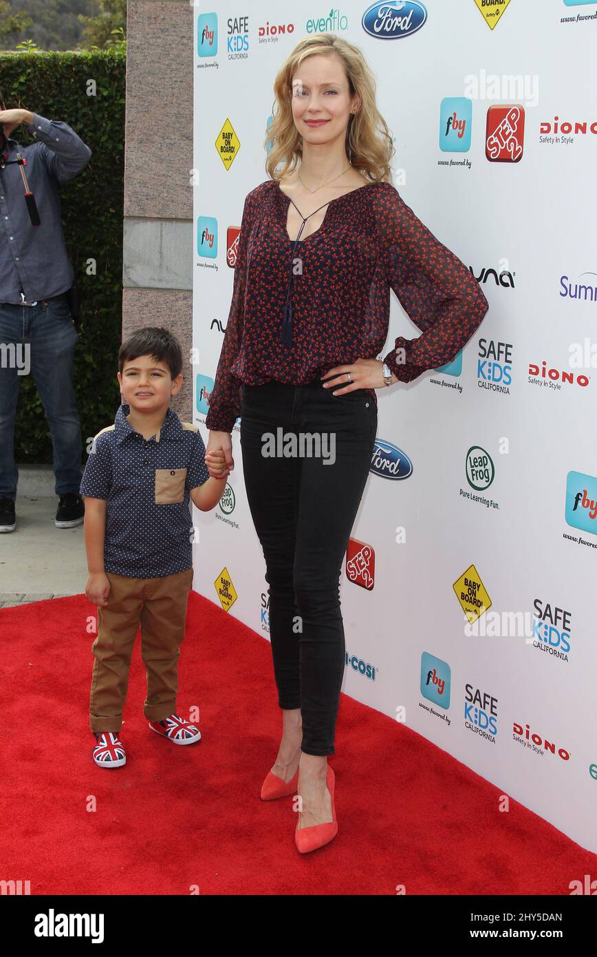 Laura Regan und Tadius Safinia nehmen an der jährlichen Red Carpet Safety Awareness Event 3. im Skirball Cultural Center in Los Angeles, USA, Teil. Stockfoto