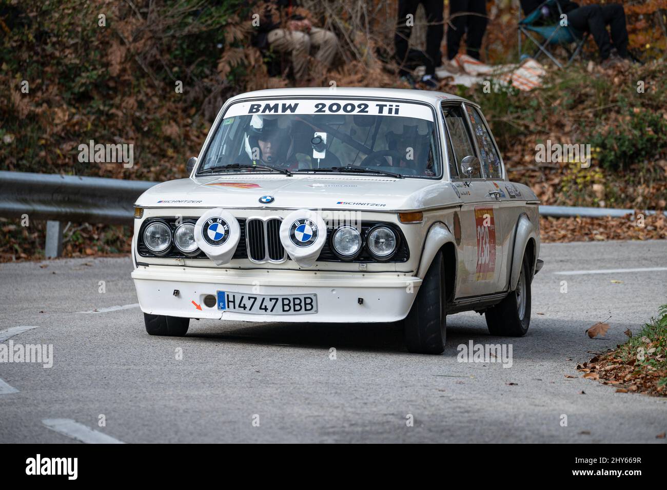 Eine Ausgabe 69. der Costa Brava Rallye BMW 2002 TI Stockfoto