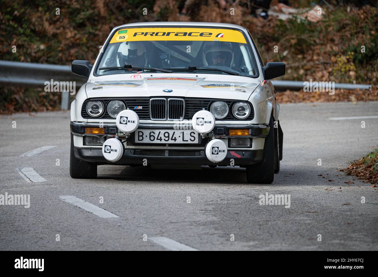 69. Ausgabe der Costa Brava Rallye BMW E30 325i Stockfoto