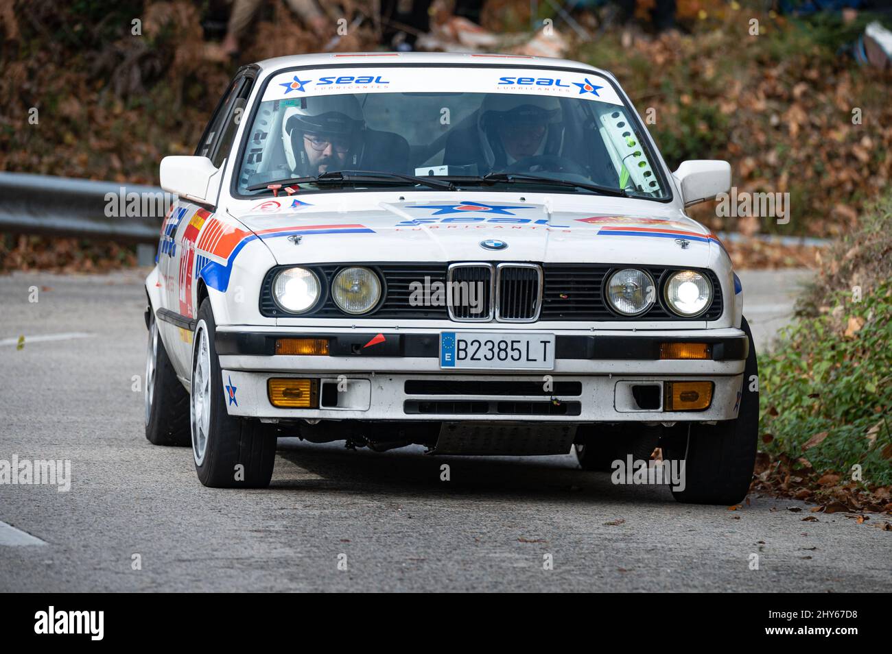 69. Ausgabe der Costa Brava Rallye BMW E30 325i Stockfoto