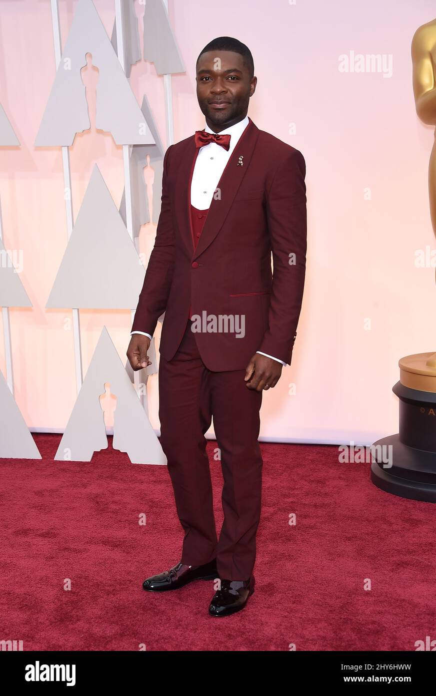 David Oyelowo nahm an den Annual Academy Awards 87. im Dolby Theater in Los Angeles, USA, Teil. Stockfoto