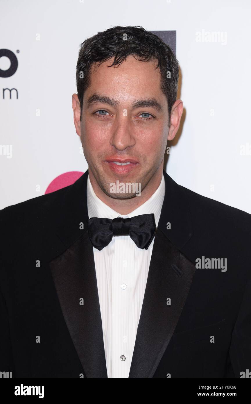 Nick Loeb kommt bei der Oscar-Party der Elton John AIDS Foundation 2015 der Academy Awards 87. an Stockfoto