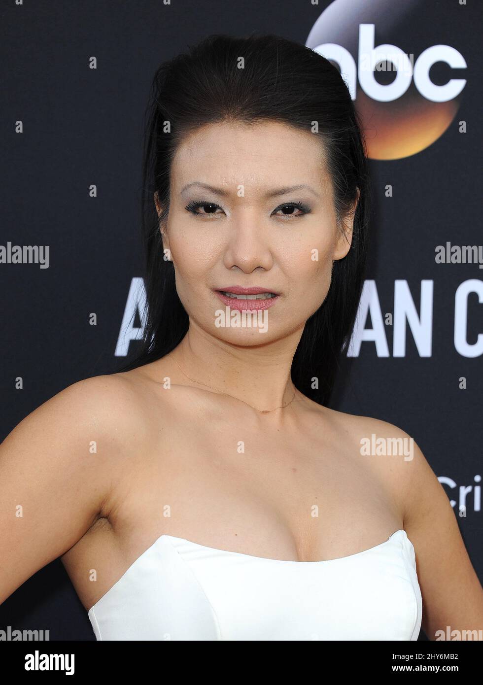 Gwendoline Yeo nimmt an der Premiere von ABC „American Crime“ im ACE Hotel Teil Stockfoto