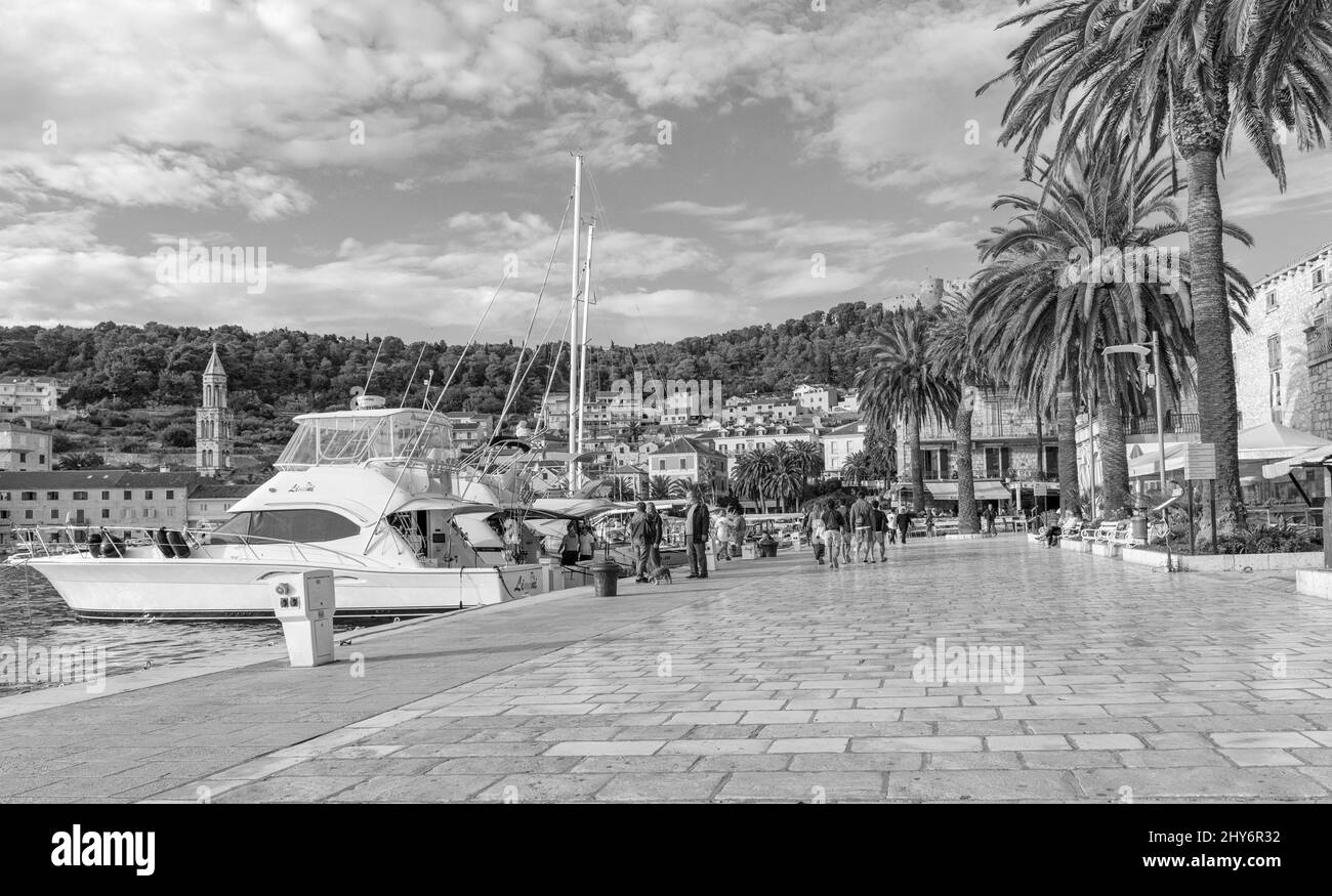 Insel Hvar Kroatien gegen Ende der touristischen Saison Stockfoto