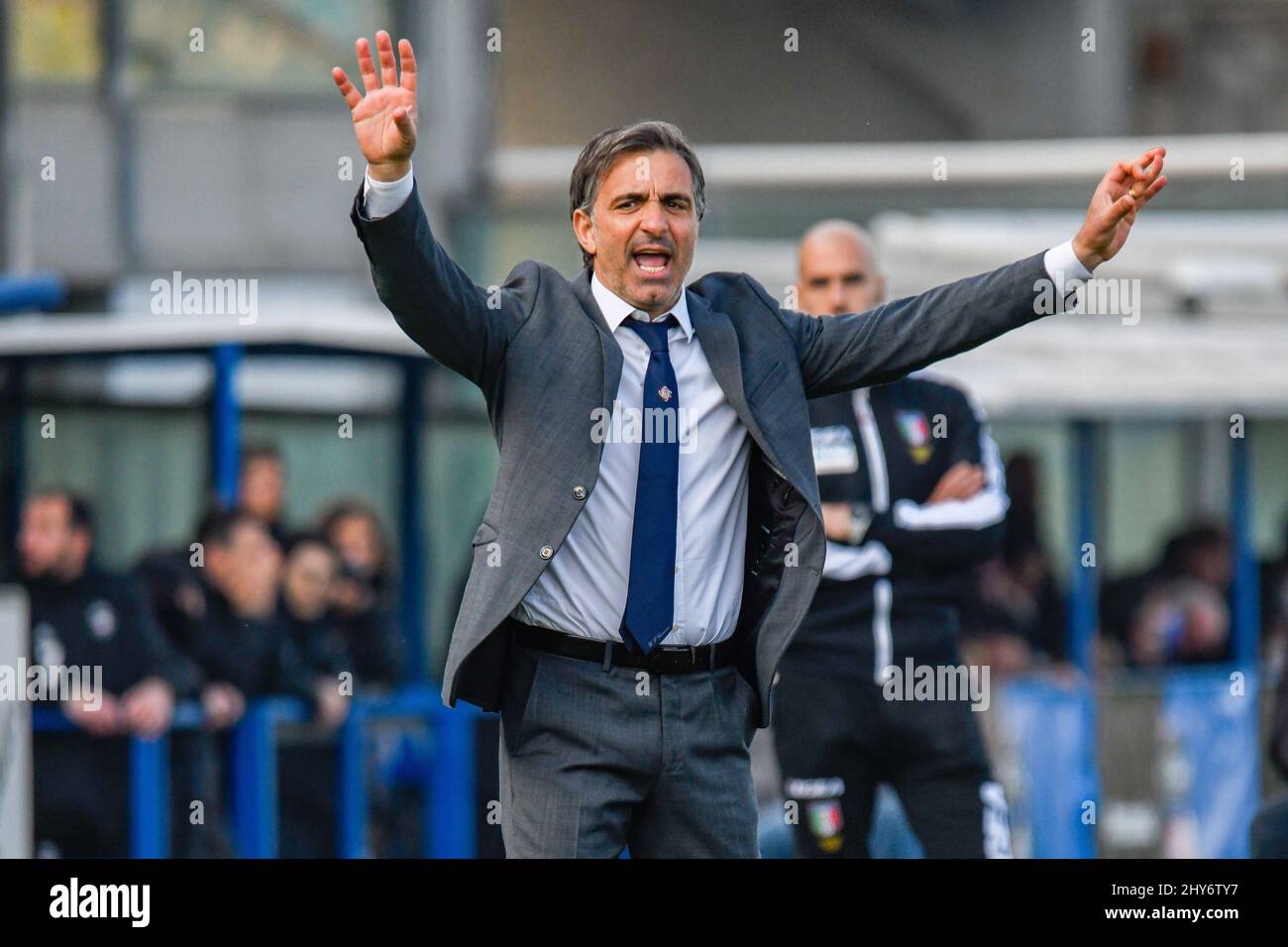 Pisa, Italien. 13. März 2022. Cheftrainer Fabio Pecchia (Cremonese) während AC Pisa vs US Cremonese, Italienisches Fußballspiel der Serie B in Pisa, Italien, März 13 2022 Credit: Independent Photo Agency/Alamy Live News Stockfoto