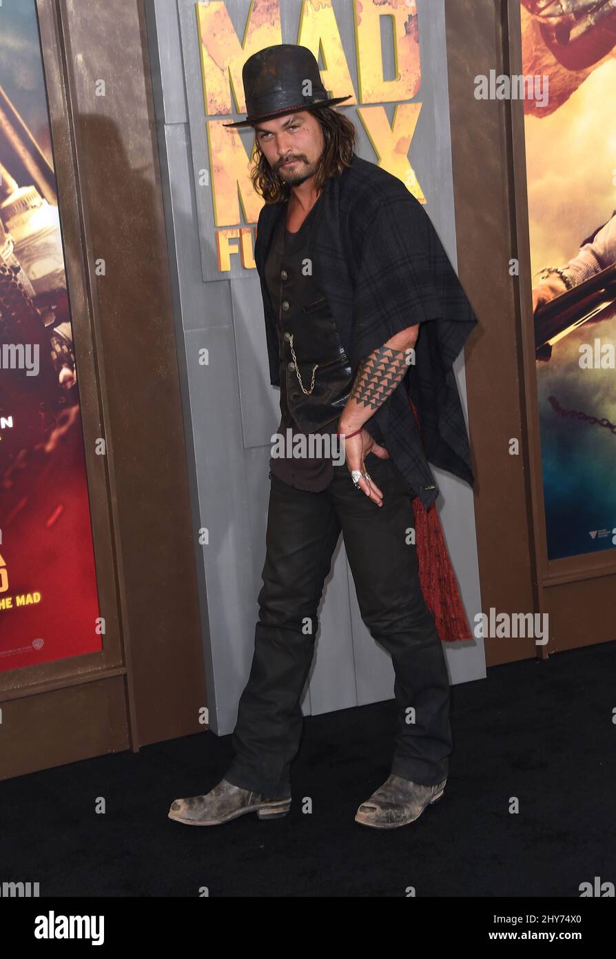 Jason Momoa nimmt an der Premiere von „Mad Max:Fury Road“ im TCL Chinese Theatre Teil Stockfoto