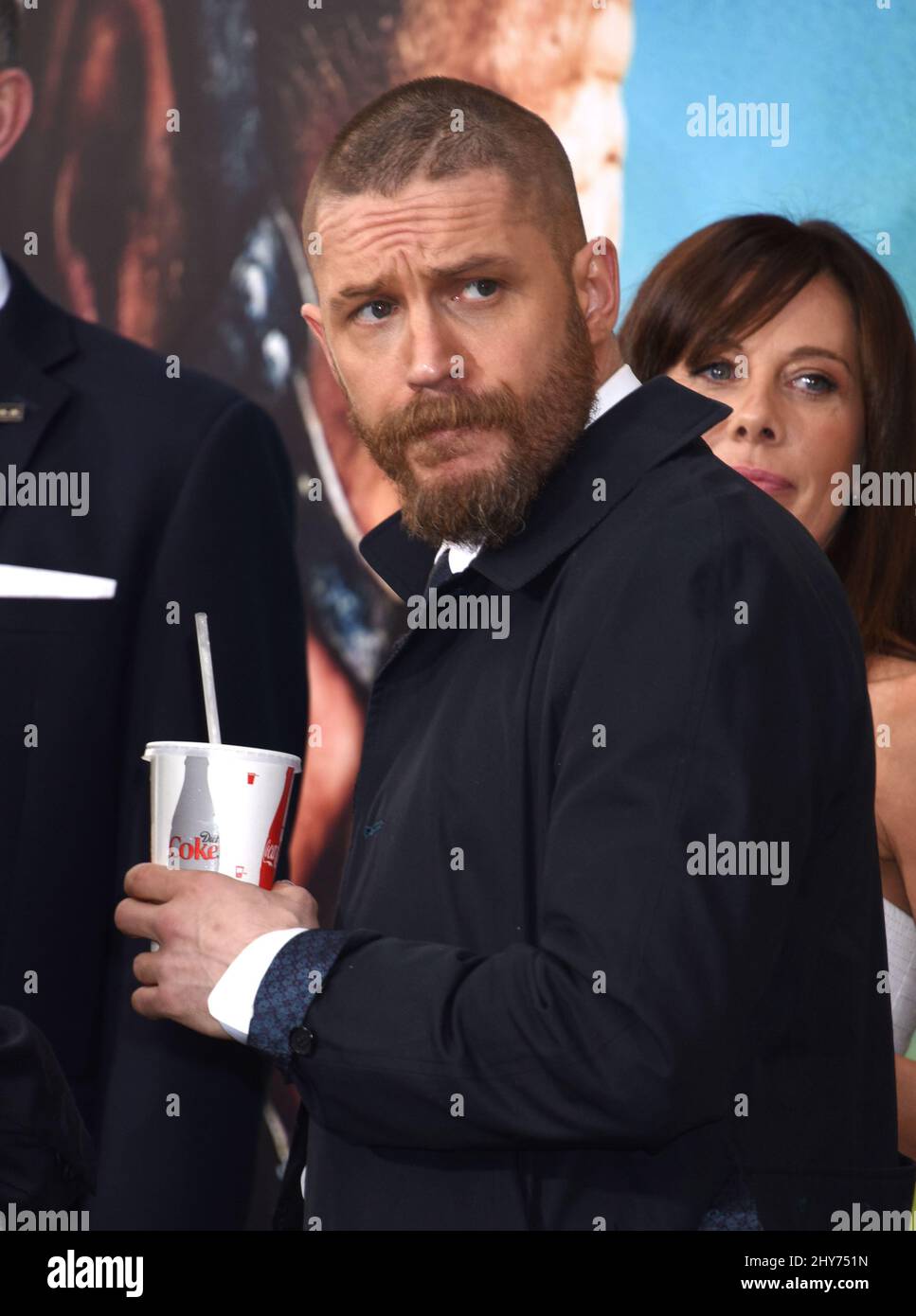Tom Hardy nimmt an der Premiere von „Mad Max:Fury Road“ im TCL Chinese Theatre Teil Stockfoto