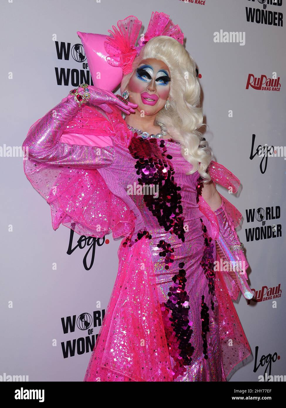 TRIXIE Mattel RuPauls Finale der Draggerennen-Saison 7 im „Phieum Theatre“ Stockfoto