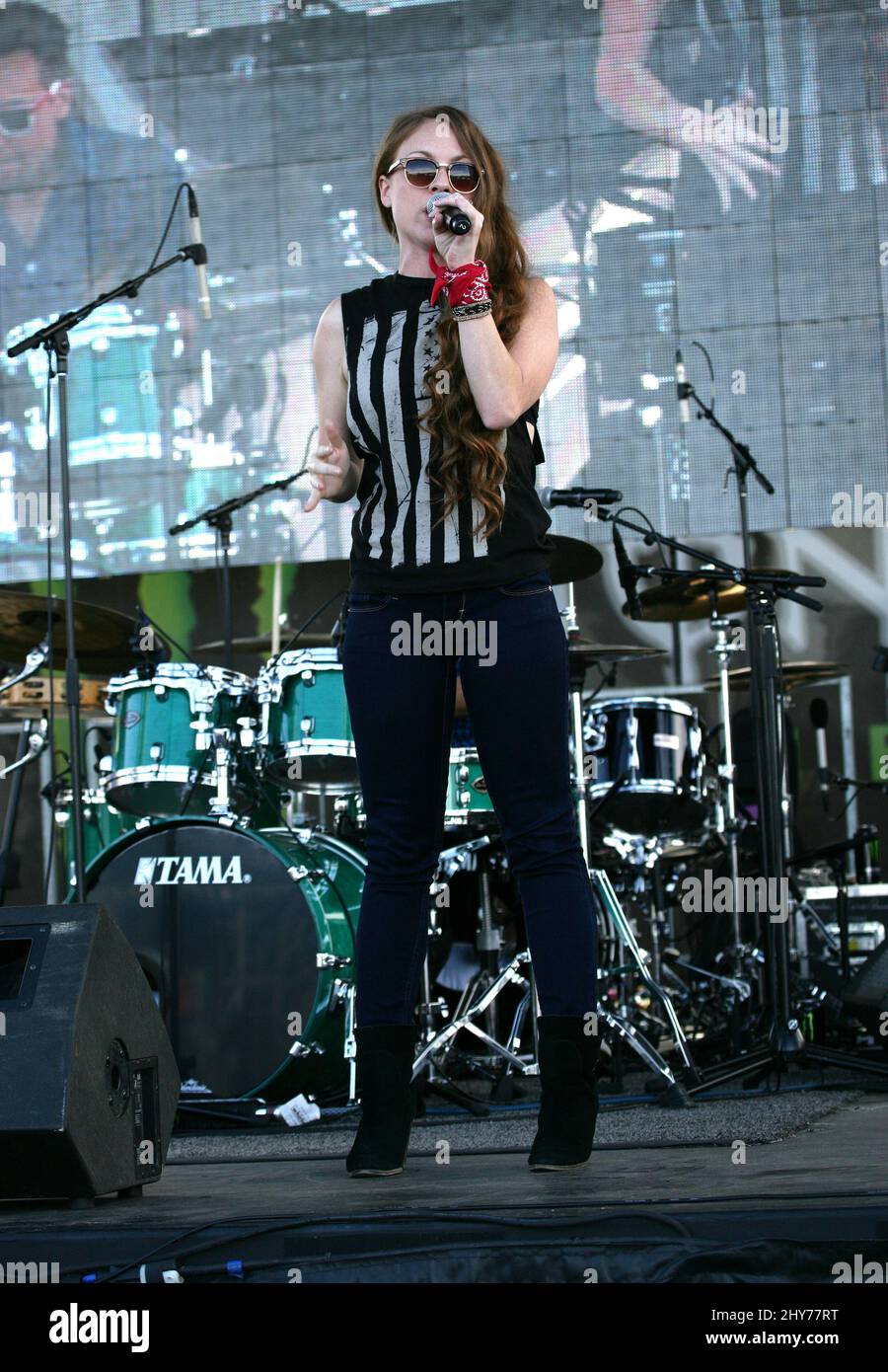 Tarra Layne nimmt an der PBR Cowboy Spring Break, MGM Resorts Village in Las Vegas, USA, Teil. Stockfoto