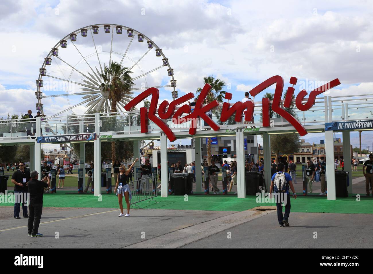 Atmosphäre beim Rock in Rio USA auf dem MGM Resorts Festival Gelände in Las Vegas, USA. Stockfoto