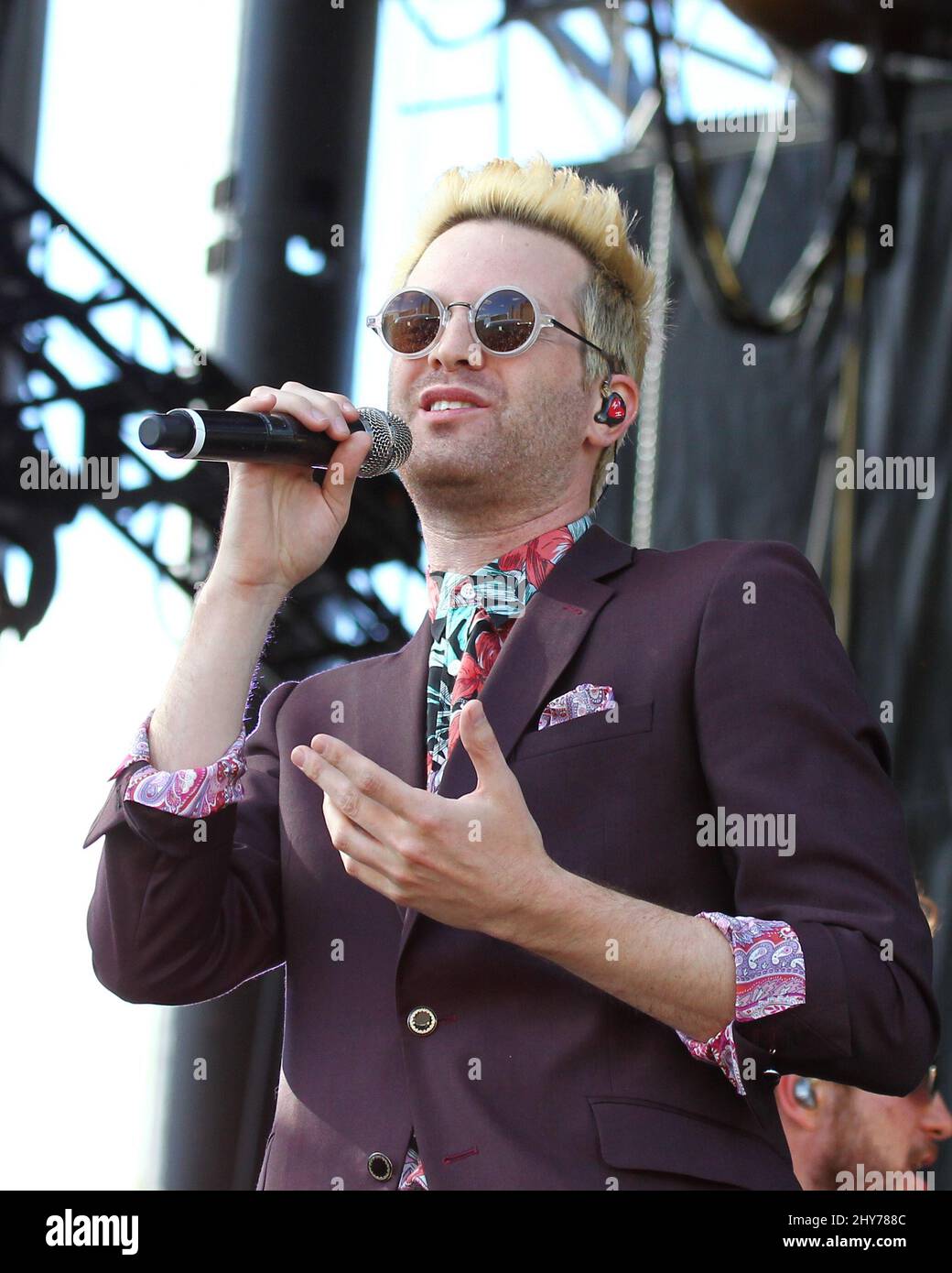 Mayer Hawthorne spielt während des Rock in Rio USA auf dem MGM Resorts Festival Gelände in Las Vegas, USA. Stockfoto