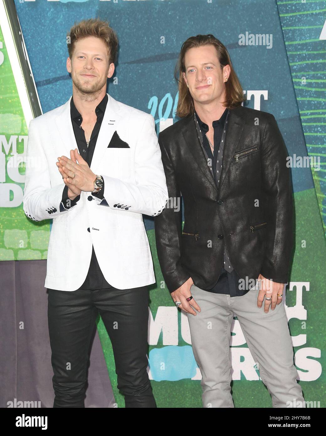 Tyler Hubbard, Brian Kelley, Teilnahme an den CMT Music Awards 2015 Stockfoto