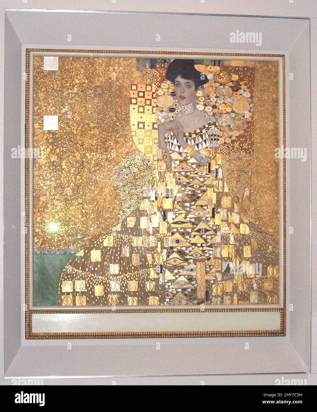 Gemälde „Frau in Gold“ von Gustav Klimt in der Neuen Galerie in New York. Stockfoto