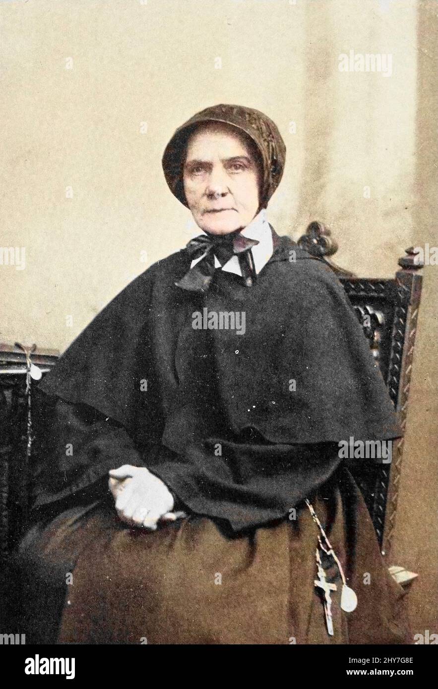 Maschinenfarbig Mary O'Connell (besser bekannt als Sister Anthony, S.C.) (1814 – 8. Dezember 1897) war ein irischer Einwanderer in die Vereinigten Staaten, der eine römisch-katholische Ordensschwester wurde. Als Schwester der Wohltätigkeitsorganisation von Cincinnati diente sie mit Auszeichnung als Krankenschwester an der Front des amerikanischen Bürgerkrieges. Ihre Arbeit mit Verwundeten und im Gesundheitswesen im Allgemeinen veranlasste sie, als „der Engel des Schlachtfeldes“ und „die Florence Nightingale of America“ bekannt zu werden. Ihr Porträt hängt in der Smithsonian Institution in Washington, DC. Aus dem Buch "Engel des Schlachtfeldes: Eine Geschichte der Arbeit Stockfoto