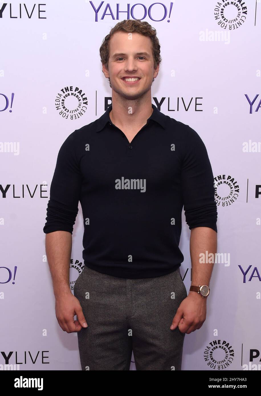 Freddie Stroma nimmt an PaleyLive Teil: Ein Abend mit 'Unreal', der im Paley Center for Media abgehalten wird. Stockfoto