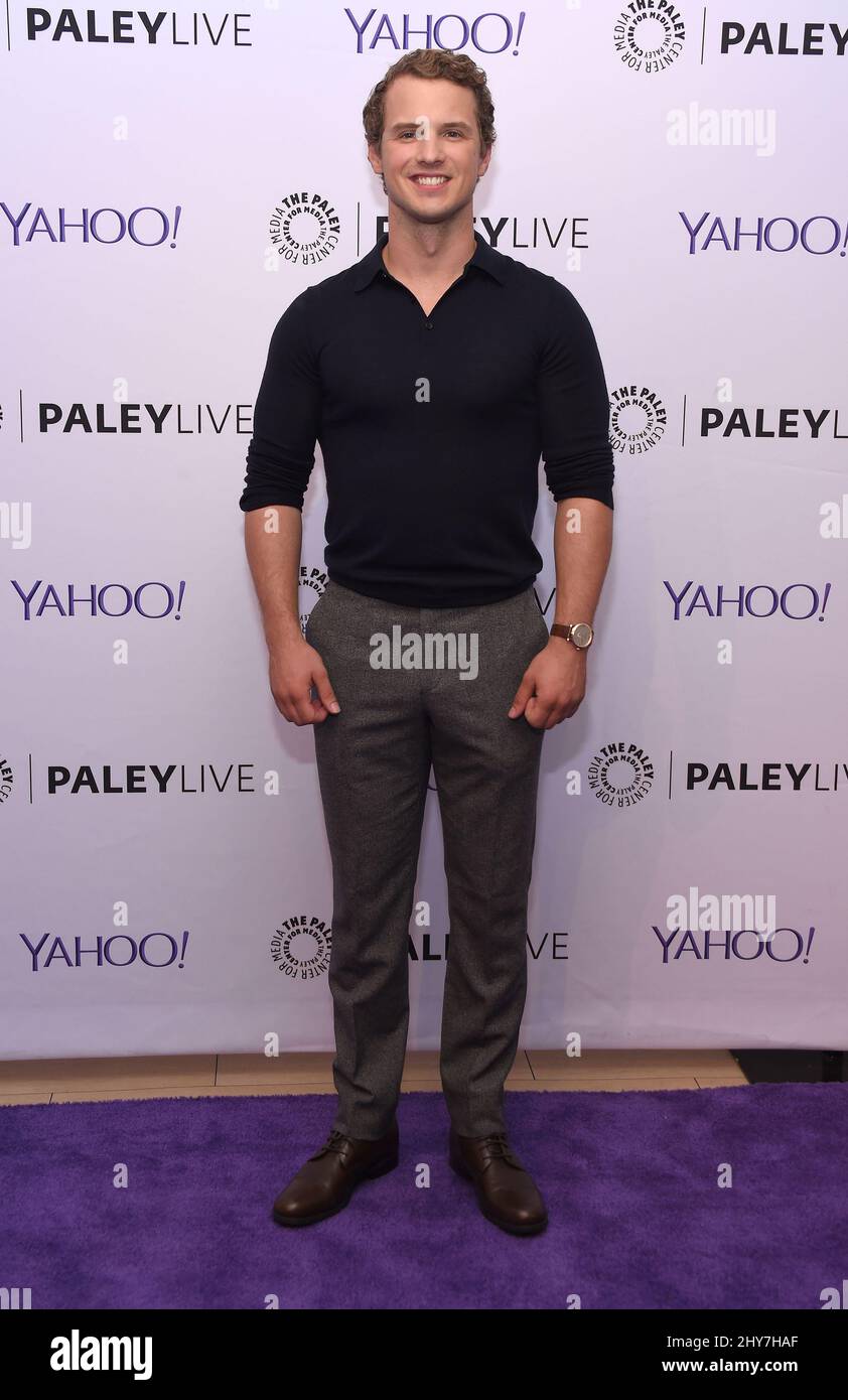 Freddie Stroma nimmt an PaleyLive Teil: Ein Abend mit 'Unreal', der im Paley Center for Media abgehalten wird. Stockfoto