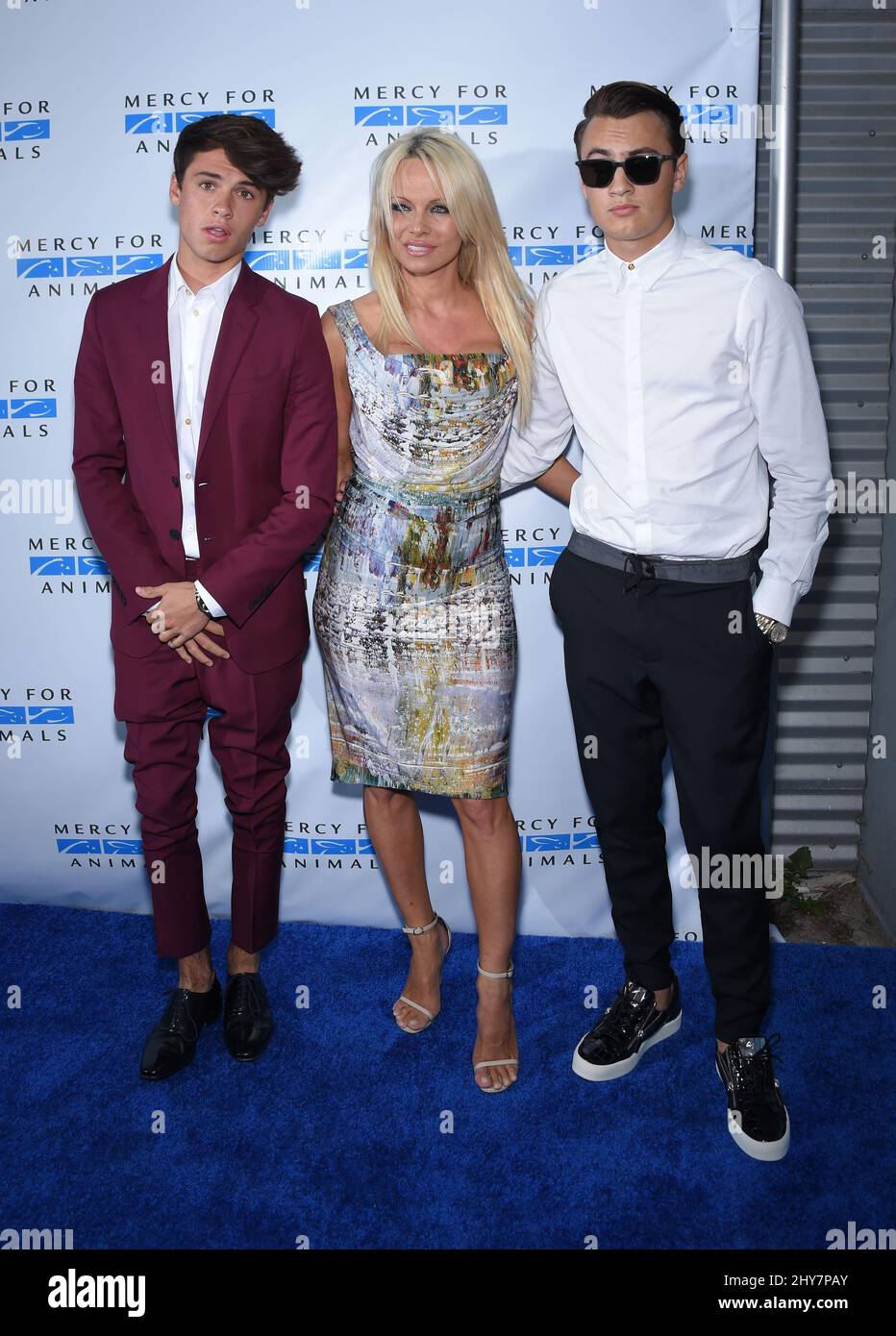 Pamela Anderson, Dylan Lee und Brandon Lee Atents Mercy for Animals präsentieren die „Hidden Heroes“ Gala im Unici Casa. Stockfoto Pamela Anderson, Dylan Lee und Brandon Lee Atents Mercy for Animals präsentieren die „Hidden Heroes“ Gala im Unici Casa. Stockfoto