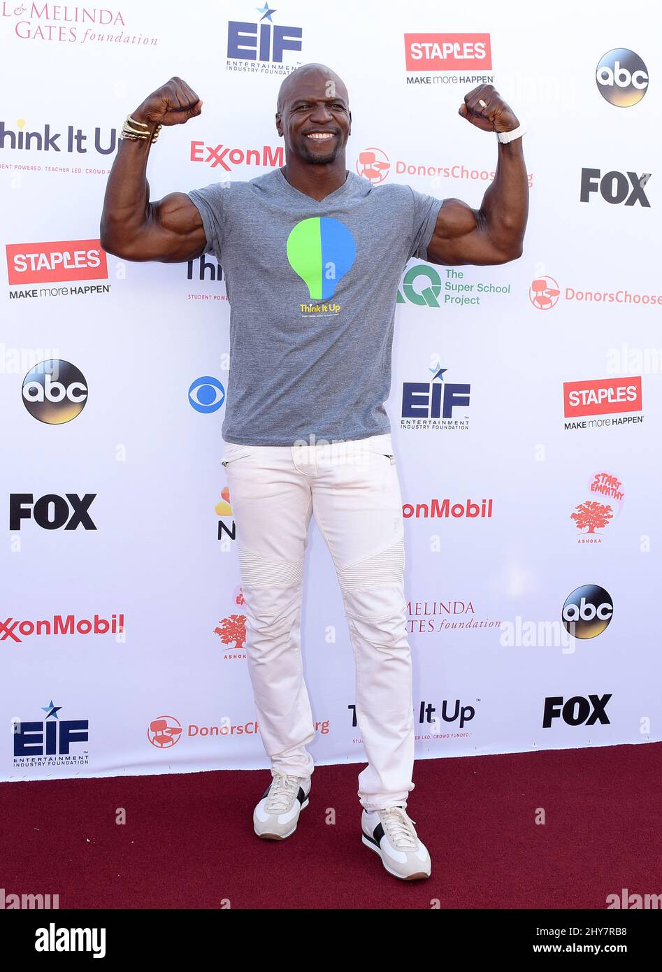 Terry-Crews nahmen an der von der Entertainment Industry Foundation bei Barker Hanger in Los Angeles, USA, moderierten, mit Stars besetzten Fernsehsendung für Lehrer und Studenten Teil. Stockfoto