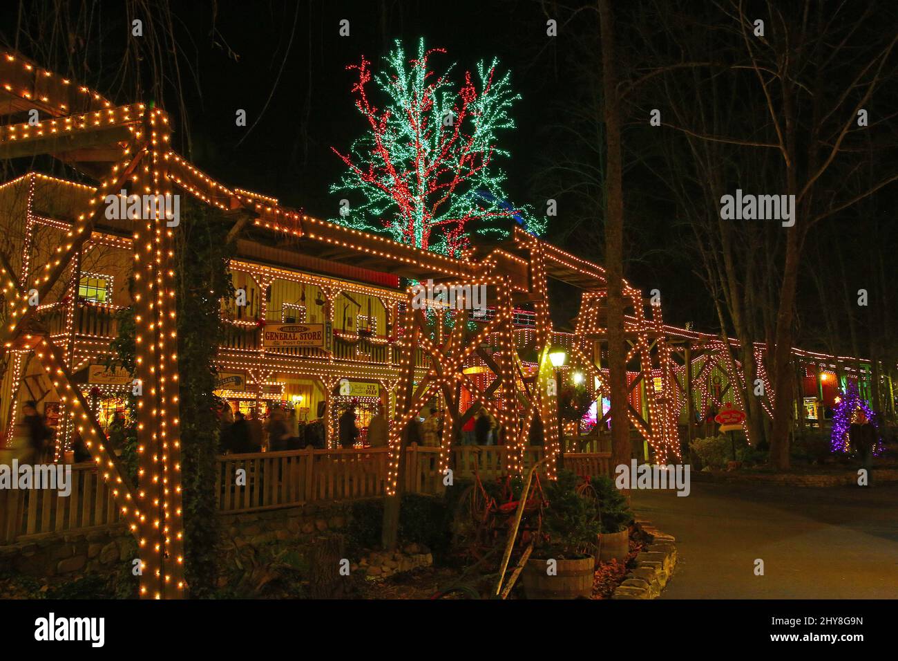 Atmosphäre Smoky Mountain Christmas in Dollywood 19. Dezember 2015 Pigeon Forge, TN. Stockfoto
