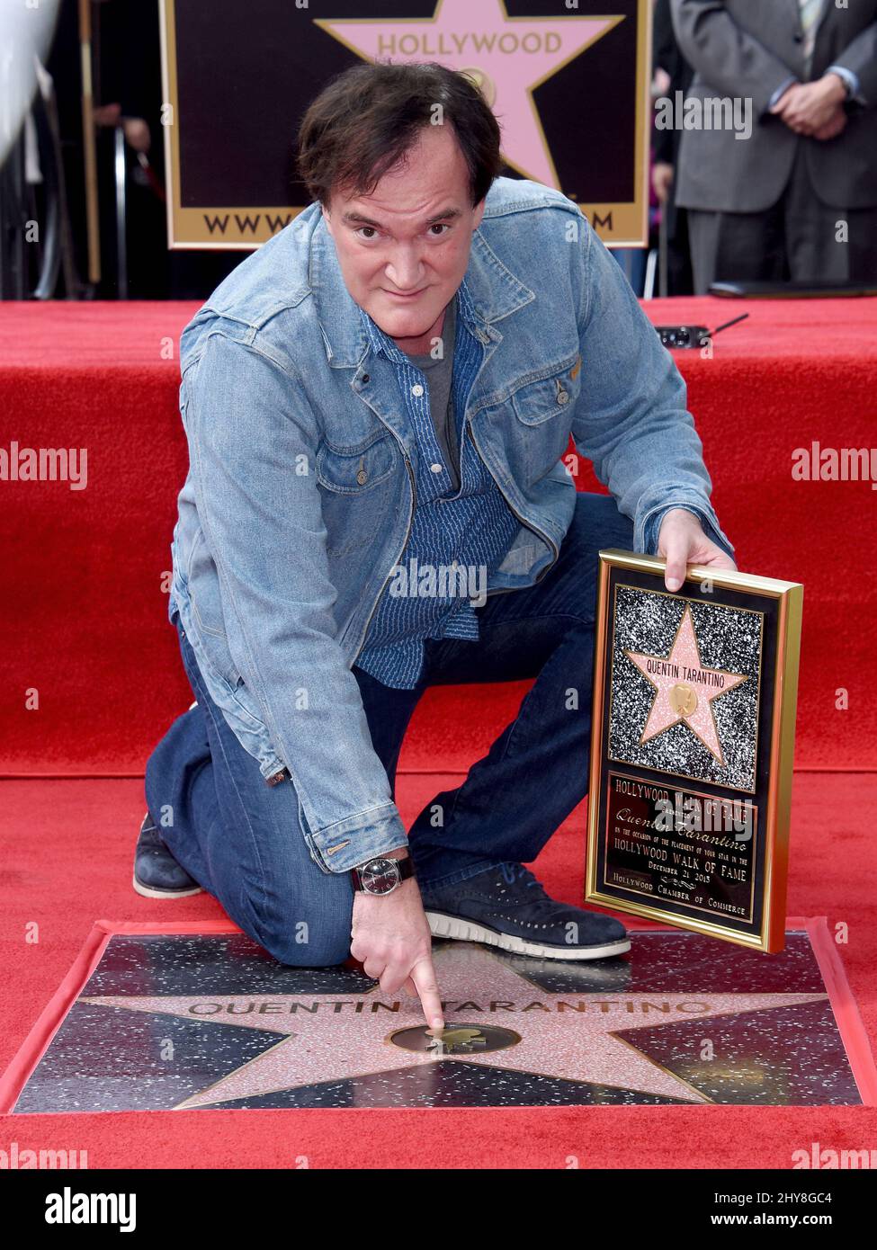 Quentin Tarantino Quentin Tarantino auf dem Hollywood Walk of Fame mit einem Stern geehrt 21. Dezember 2015 Hollywood, ca. Stockfoto