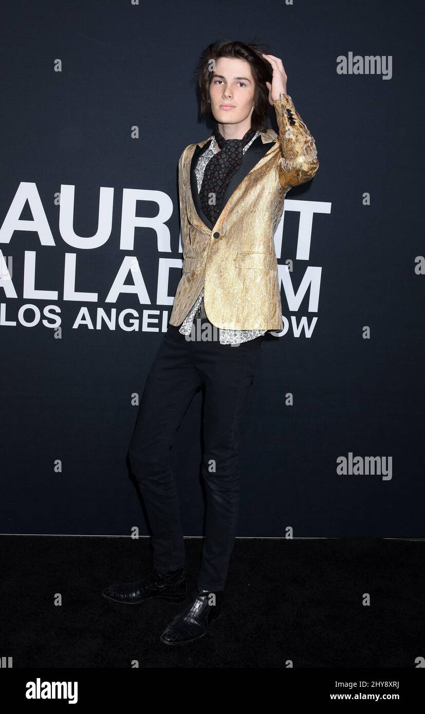 Dylan Brosnan nimmt an der Saint Laurent Veranstaltung im Hollywood Palladium in Los Angeles, Kalifornien, Teil. Stockfoto