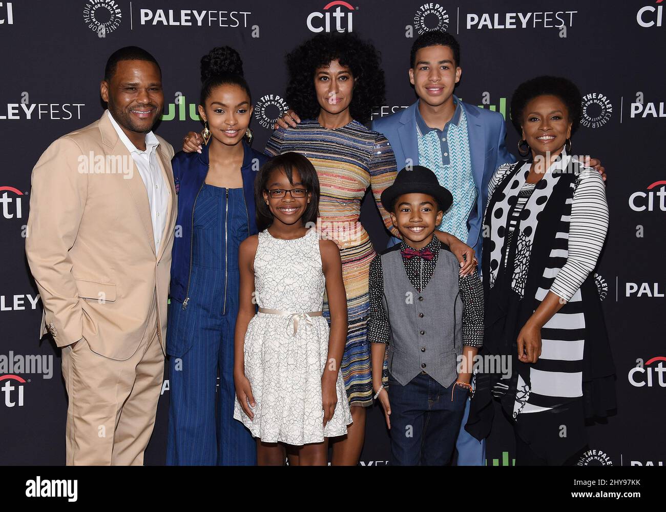 Anthony Anderson, Yara Shahidi, Tracee Ellis Ross, Marcus Scribn bei der „Black-ish“-Veranstaltung auf dem PaleyFest LA 2016 im Dolby Theater, Los Angeles Stockfoto