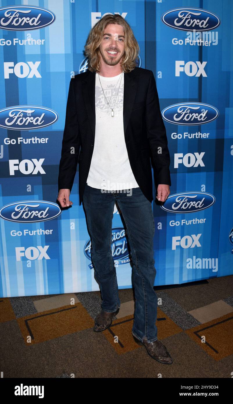 Bucky Covington kommt am Donnerstag, dem 7. April 2016, zum Finale der „American Idol“-Abschiedssaison im Dolby Theater in Los Angeles. Stockfoto