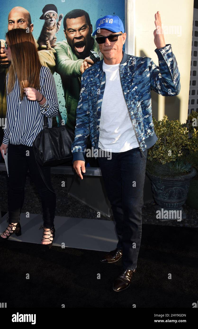Jean-Claude Van Damme bei der Premiere von „Keanu“ im ArcLight Cinemas Cinerama Dome in Los Angeles, USA. Stockfoto