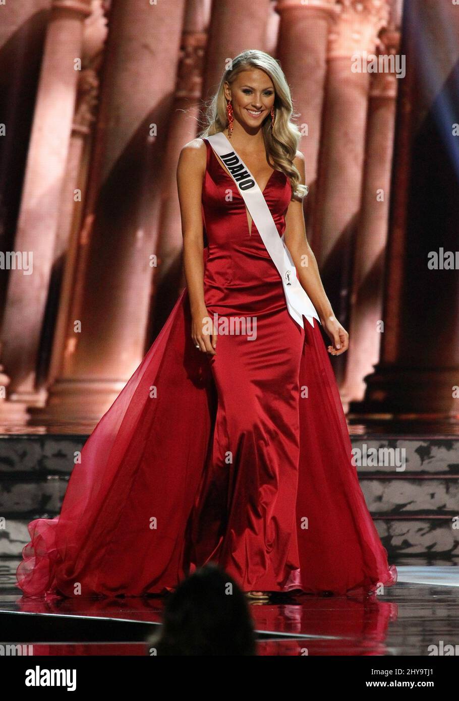 Miss Idaho USA, Sydney Halper auf der Bühne während des Miss USA Pageant Preliminary Competition 2016, T-Mobile Arena, Las Vegas, NV, am 1. Juni, 2016. Stockfoto