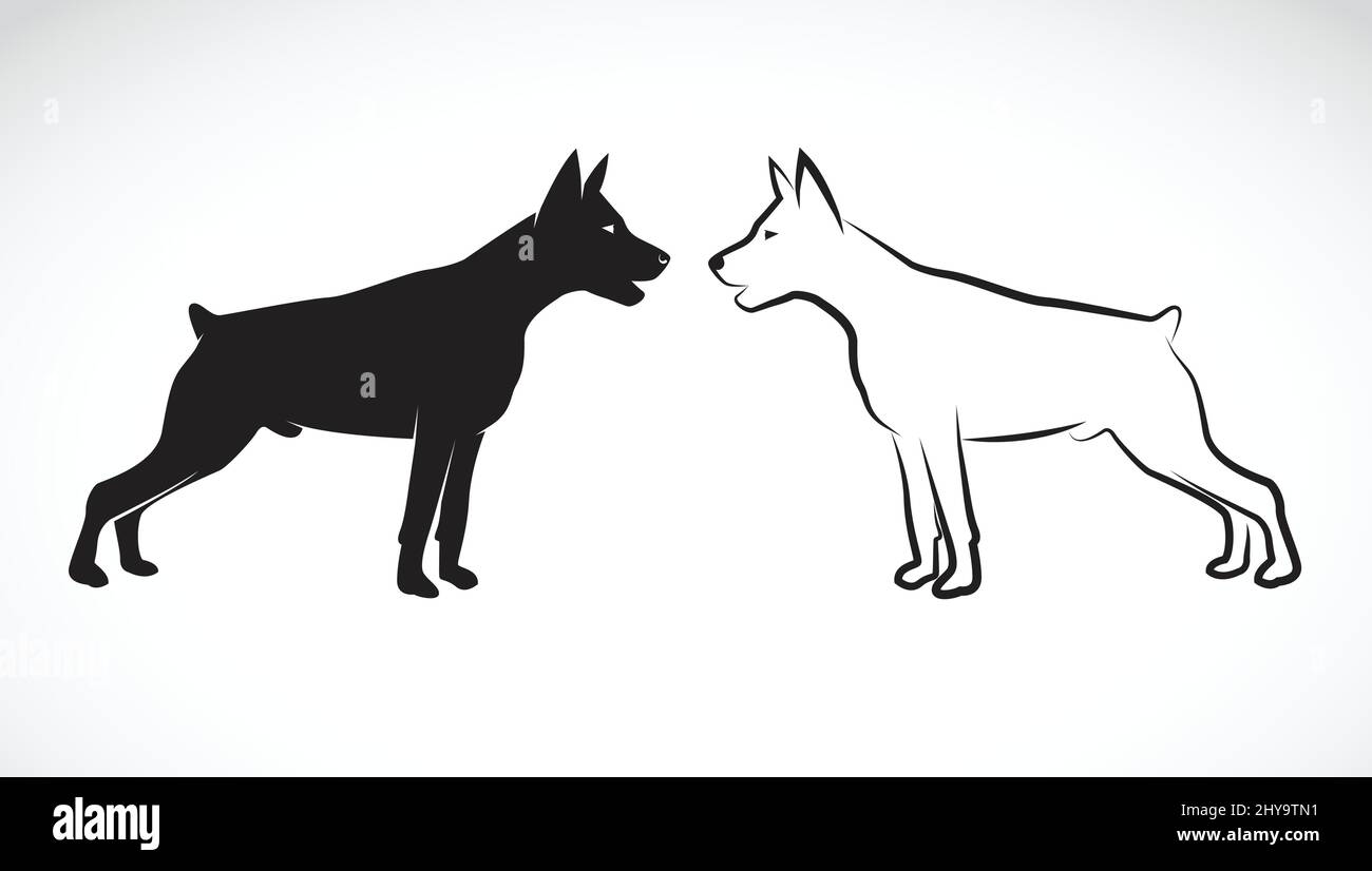 Vektorbild eines Hundes (Dogge) auf weißem Hintergrund. Leicht editierbare Vektorgrafik mit Ebenen. Stock Vektor Vektorbild eines Hundes (Dogge) auf weißem Hintergrund. Leicht editierbare Vektorgrafik mit Ebenen. Stock Vektor