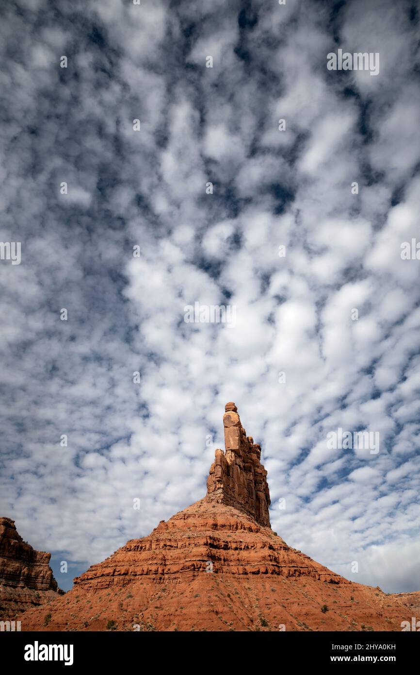 UT00920-00..... UTAH - Sandstein butte Battleship Rock im Tal der Götter, Bears Ears National Monument. Stockfoto