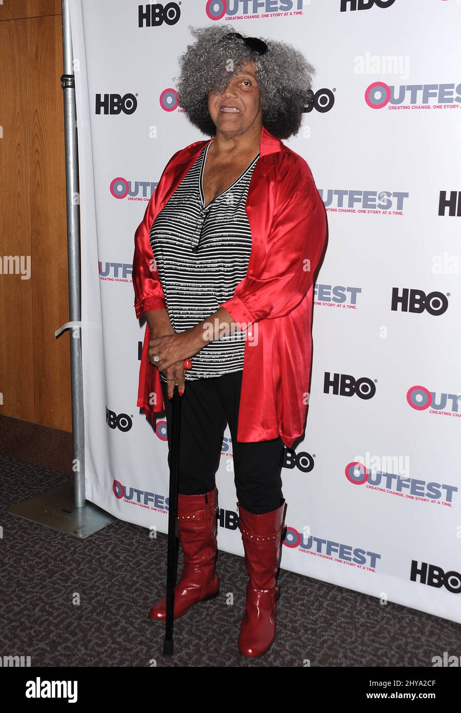 Miss Major nahm an der Vorführung der „Trans List“ des Outfest Los Angeles LGBT Film Festival 2016 in der Directors Guild of America in Los Angeles, Kalifornien, Teil. Stockfoto