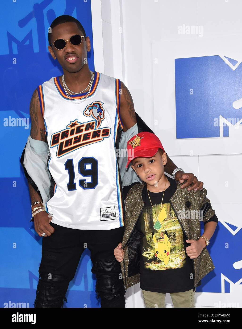 Fabolous und Johan Jackson kommen für die MTV Video Music Awards 2016, Madison Square Garden, New York, 28.. August 2016. Stockfoto
