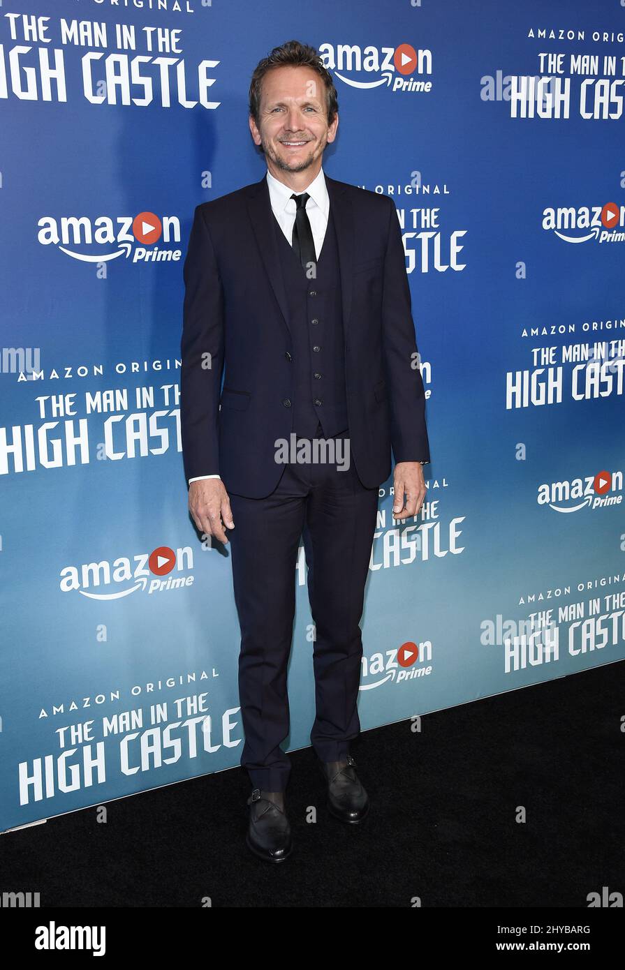 Sebastian Roche nimmt an der Premiere von „The man in the High Castle“ in der zweiten Staffel von Amazon Teil, die im Pacific Design Center stattfand Stockfoto